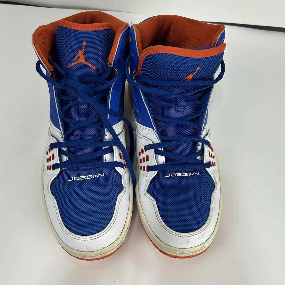 Nike Air Jordan 1 Flight Mid Sneaker Men 10.5 Blue Orange White Basketball Retro